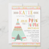 Tipi Indiaanse Pow Wow Verjaardag Kaart (Voorkant)