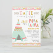 Tipi Indiaanse Pow Wow Verjaardag Kaart (Staand voorkant)