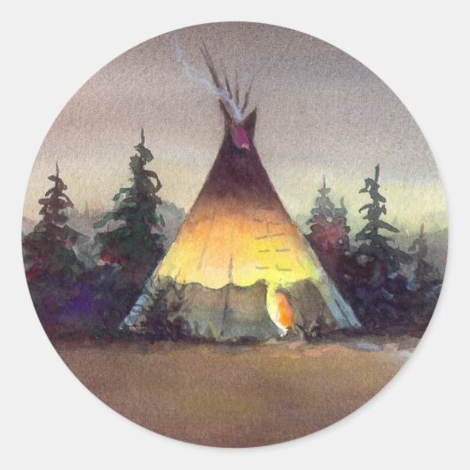 TIPI LIGHTS VAN SHARON SHARPE RONDE STICKER (Voorkant)