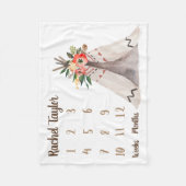 Tipi Maandelijkse Baby Meisje Milestone Deken (Voorkant)