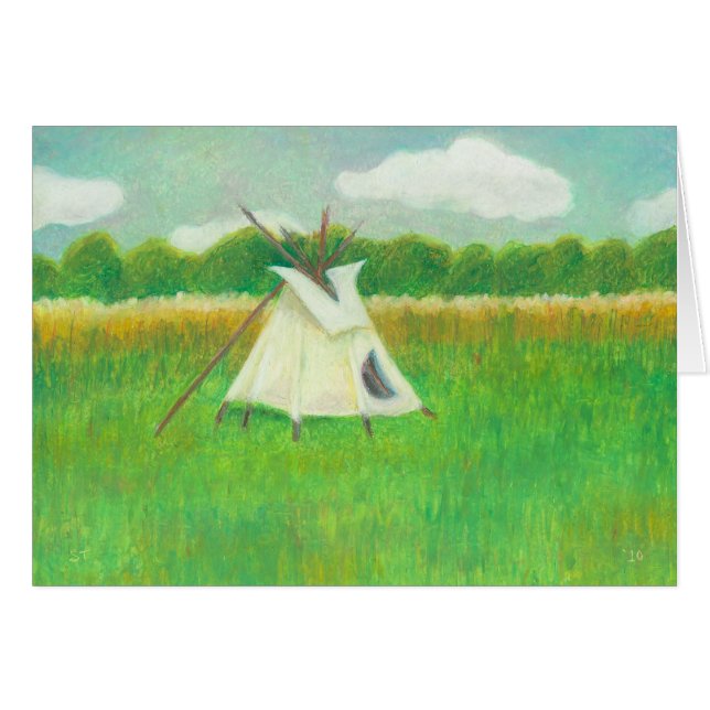 Tipi teepee central Minnesota landschapstekening (Voorkant Horizontaal)
