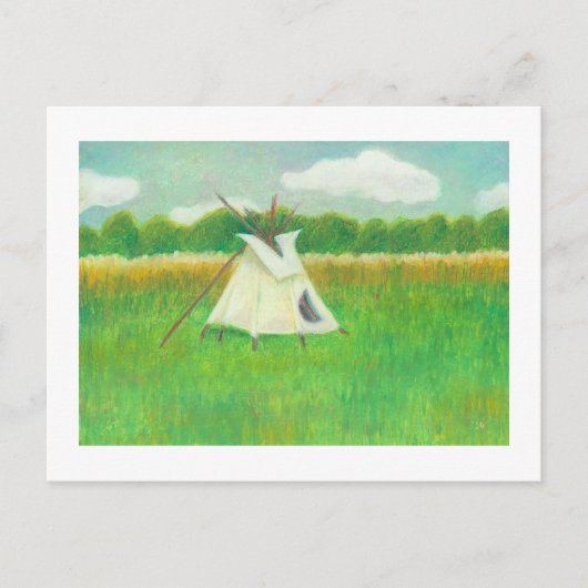 Tipi teepee central Minnesota landschapstekening Briefkaart (Voorkant)