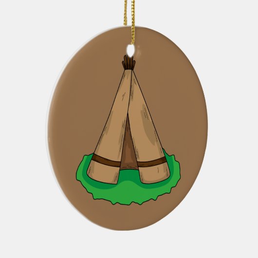 Tipi Teepee Native American Tent Camp Camping Keramisch Ornament (Rechts)