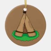 Tipi Teepee Native American Tent Camp Camping Keramisch Ornament (Voorkant)