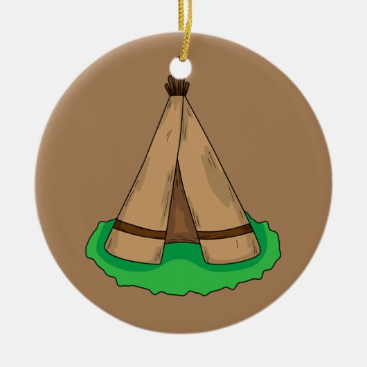 Tipi Teepee Native American Tent Camp Camping Keramisch Ornament (Voorkant)