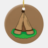 Tipi Teepee Native American Tent Camp Camping Keramisch Ornament (Achterkant)