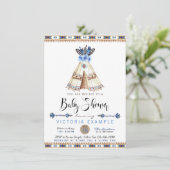 Tipi Tribal Baby Shower Uitnodigingen (Staand voorkant)