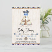 Tipi Tribal Boys Baby Shower Uitnodigingen (Staand voorkant)