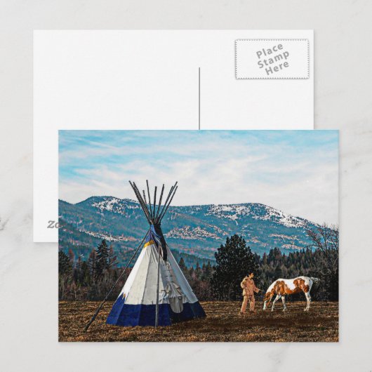 Tipi - Winterkamp Briefkaart (Voorkant / Achterkant)