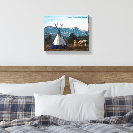 Tipi - Winterkamp Canvas Afdruk (Insitu (Slaapkamer))