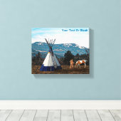 Tipi - Winterkamp Canvas Afdruk (Insitu (Houten vloer))