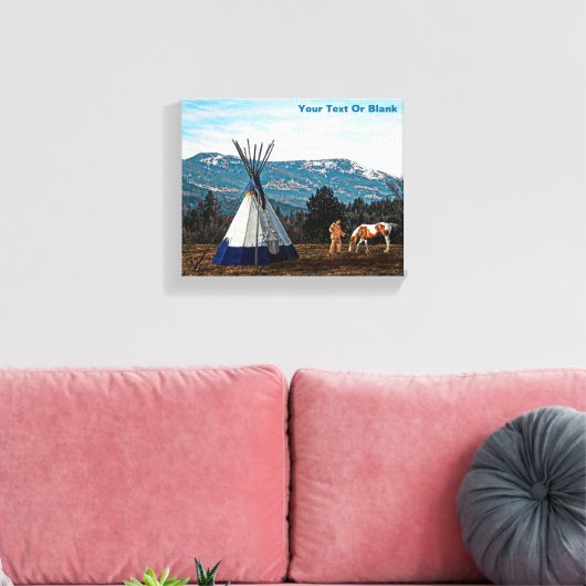 Tipi - Winterkamp Canvas Afdruk (Insitu (Woonkamer))