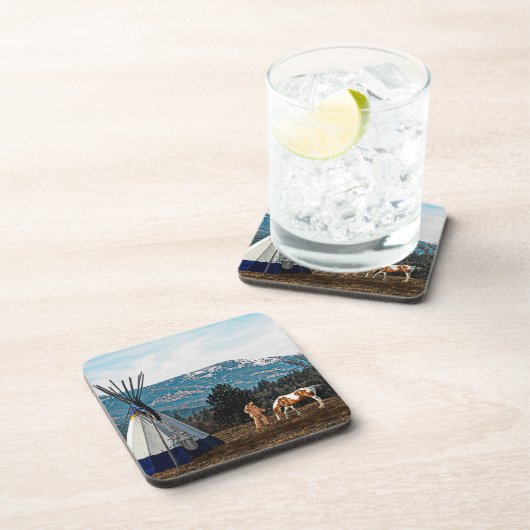 Tipi - Winterkamp Drankjes Onderzetter (Rechterzijde)