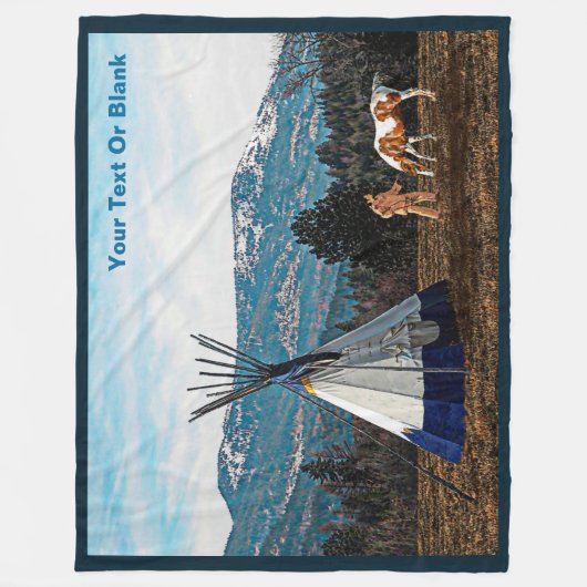 Tipi - Winterkamp Fleece Deken (Voorkant)