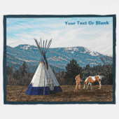Tipi - Winterkamp Fleece Deken (Voorkant (Horizontaal))