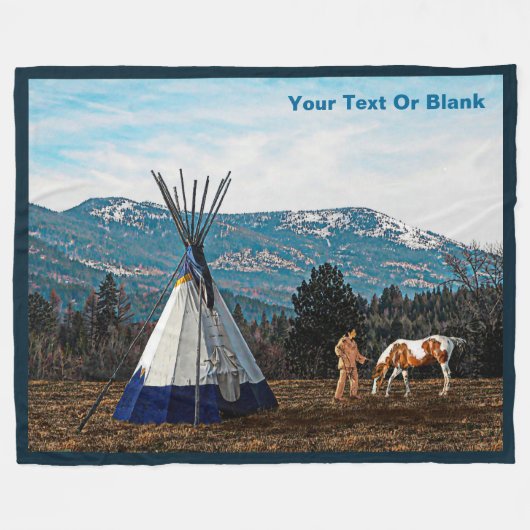 Tipi - Winterkamp Fleece Deken (Voorkant (Horizontaal))