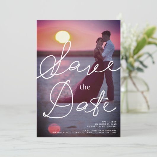 Tipografía moderna con imagen romántica de pareja (Staand voorkant)