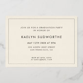 tipografie Foto Graduation Party Gold Folie Uitnodiging (Achterkant)
