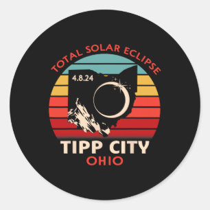  Tipp Stad Ohio Totale Zonsverduistering 2024 Ronde Sticker