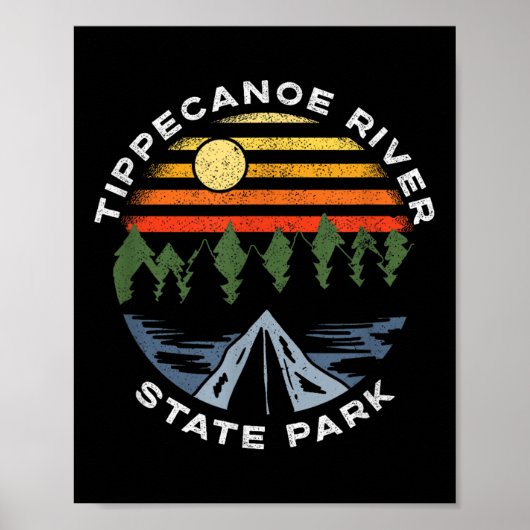 Tippecanoe River State Park Indiana Bos Kamperen Poster (Voorkant)