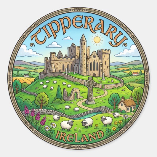 Tipperary Ierland Ronde Sticker (Voorkant)