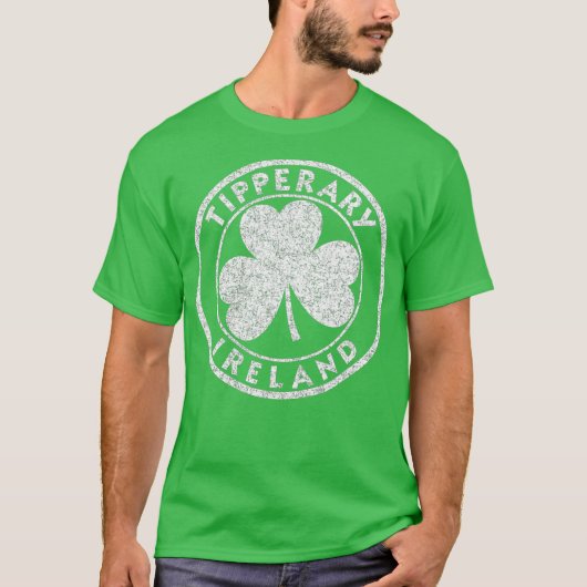 Tipperary Ireland  Shamrock Sign Distress T-shirt (Voorkant)