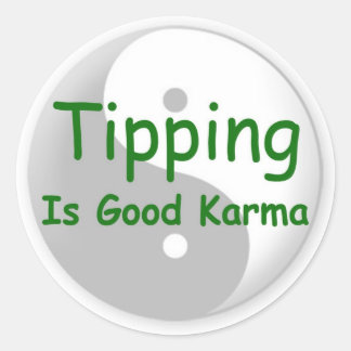 Tipping is een goede karma tip pot sticker