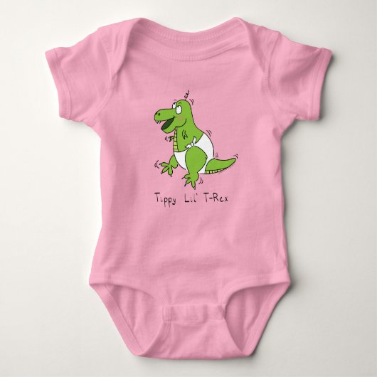 Tippy Lil T-rex Baby Dinosaur Baby Kinder Bodysuit (Voorkant)