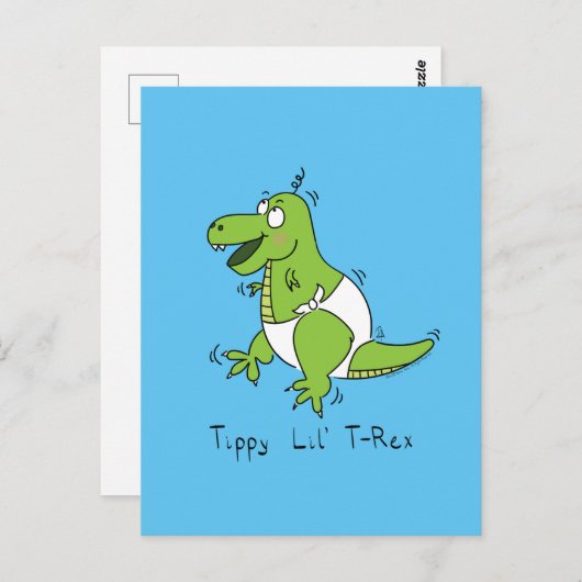 Tippy Lil T-Rex Baby Dinosaur Funny Briefkaart (Voorkant / Achterkant)