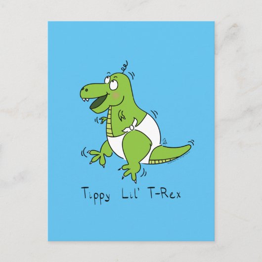 Tippy Lil T-Rex Baby Dinosaur Funny Briefkaart (Voorkant)