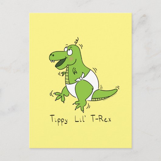 Tippy Lil T-Rex Baby Dinosaur Funny Briefkaart (Voorkant)