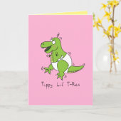 Tippy Lil T-Rex Baby dinosaurus Schattige Wenskaar Kaart (Gele Bloem)