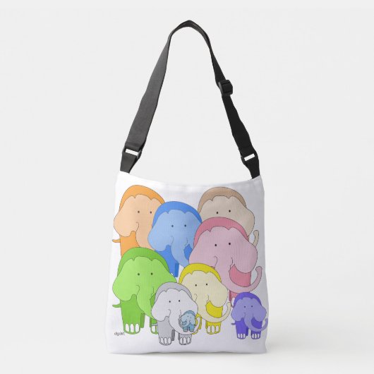 Tippy Toes Olifant Crossbody Bag Crossbody Tas (Voorkant)