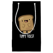 Tippy Toest Funny Tippy Toast Pun Dark BG Klein Cadeauzakje (Voorkant)