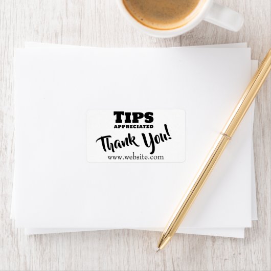 Tips Appreciated Cash Gratuities Jar Website Link Etiket (Insitu)