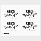 Tips Appreciated Cash Gratuities Jar Website Link Rechthoekige Sticker (Vel)