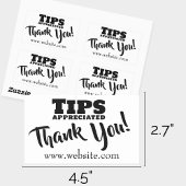 Tips Appreciated Cash Gratuities Jar Website Link Rechthoekige Sticker