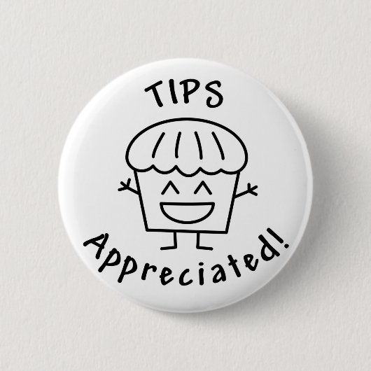 Tips-appreciated (de Happy Muffin) Ronde Button 5,7 Cm (Voorkant)