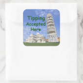 Tips geaccepteerd hier - tippotje vierkante sticker (Tas)