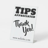 Tips Geschatte Cash Gratuities Website Link Reclamebord Met Voetstuk (Voorkant)