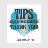 Tips gewaardeerd Dank u Sticker (Vel)