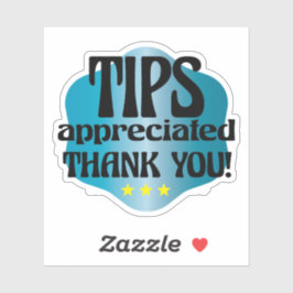 Tips gewaardeerd Dank u Sticker