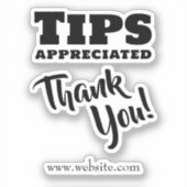 Tips gewaardeerd met Website Link Sticker (Voorkant)