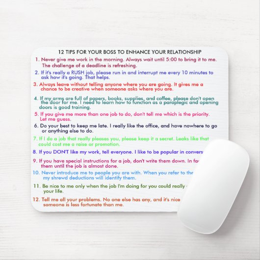 TIPS VOOR BOSS OM RELATIE-muispad TE VERBETEREN Muismat (Met muis)