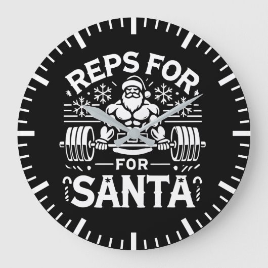 Tips voor de Kerstman - Funny Christmas Fitness Grote Klok (Voorkant)
