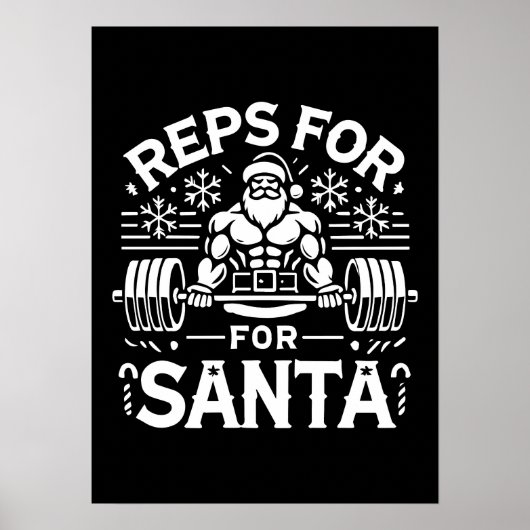 Tips voor de Kerstman - Funny Christmas Fitness Poster (Voorkant)