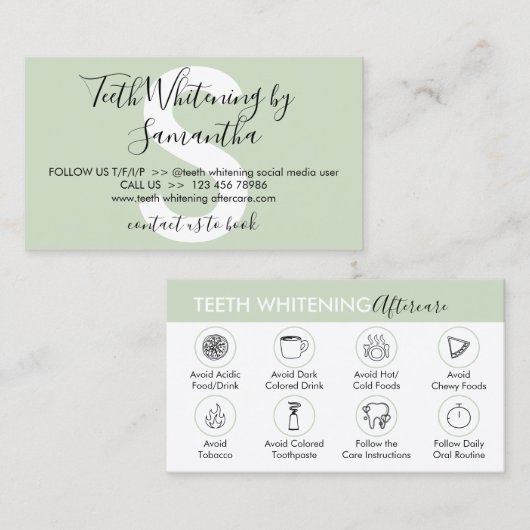 Tips voor groene twitserij visitekaartje (Voorkant / Achterkant)