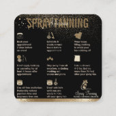 Tips voor verstuiving Tan Aftercare Vierkante Visitekaartje (Achterkant)