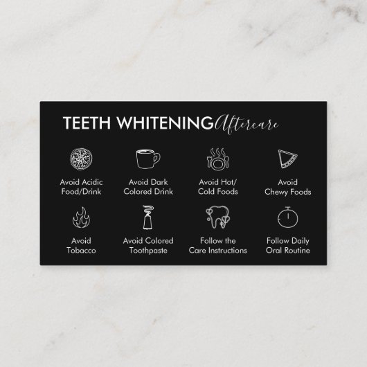 Tips voor zwarte twitning aftercare visitekaartje (Achterkant)