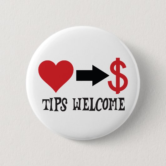 Tips Welkom met hart, pijl, dollarteken Ronde Button 5,7 Cm (Voorkant)